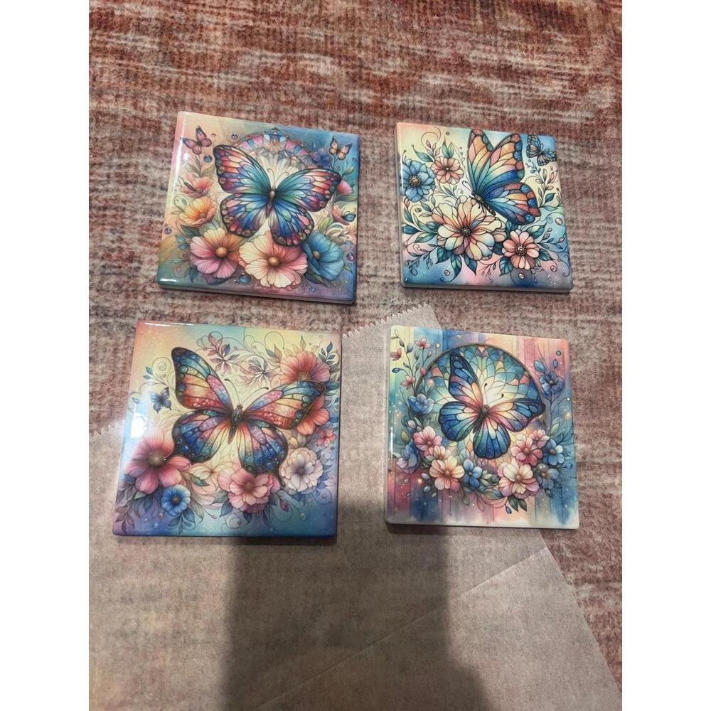 Butterfly coasters 4 pair